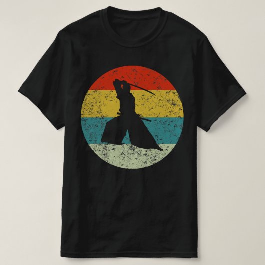 SAMURAI retro silhouet 70s T-shirt (Design voorkant)