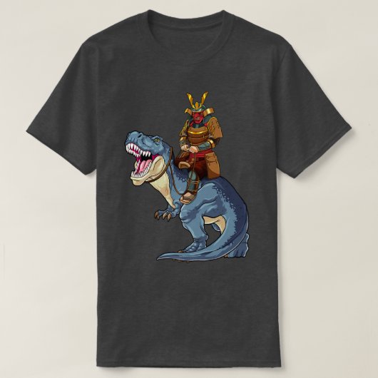 Samurai Riding T-Rex Dinosaur Japanse Medieval Ro T-shirt (Design voorkant)
