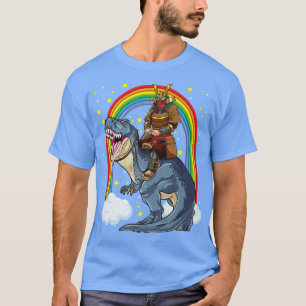 Samurai Riding TRe Dinosaur Japanse Medieval Roni T-shirt