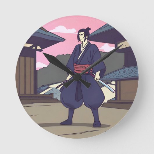 samurai ronde klok (Voorkant)