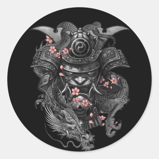 Samurai Ronde Sticker (Voorkant)