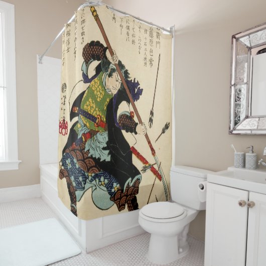 Samurai Ronin by Tsukioka Yoshitoshi 1869 Douchegordijn (In situ)