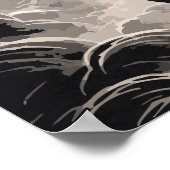 Samurai Ronin in Red Moon - Japanese Anime Art Poster (Hoek)