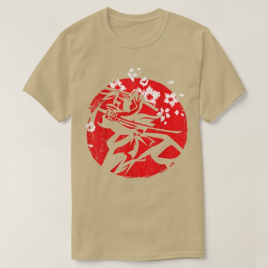 Samurai Ronin Japans Red Sun T-shirt (Design voorkant)