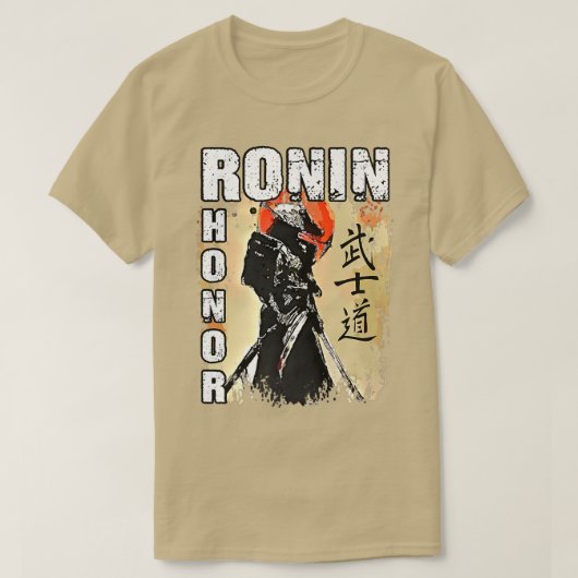 Samurai Ronin Straw Pet Warrior Sword Fighter Japa T-shirt (Design voorkant)