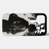 Samurai Ronin: Zwart & Wit Inkt Case (Achterkant (horizontaal))