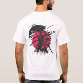 Samurai Rouge & Noir – Artistiek Japans T-shirt (Achterkant)