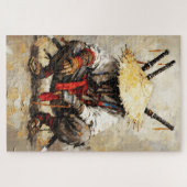 Samurai Rustend Palette Mes Oranje Impasto Legpuzzel (Horizontaal)