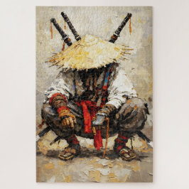 Samurai Rustend Palette Mes Oranje Impasto Legpuzzel