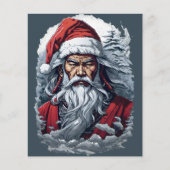 Samurai Santa Warrior Kerstkunstcadeau (Voorkant)