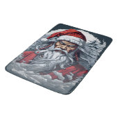 Samurai Santa Warrior Kerstkunstcadeau Badmat (Gekanteld)