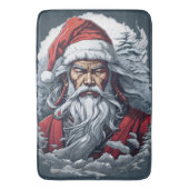 Samurai Santa Warrior Kerstkunstcadeau Badmat (Voorkant Verticaal)