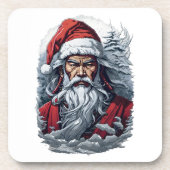 Samurai Santa Warrior Kerstkunstcadeau Bier Onderzetter (Voorkant)