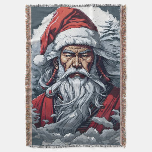 Samurai Santa Warrior Kerstkunstcadeau Deken