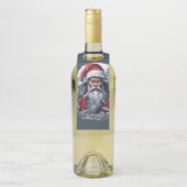 Samurai Santa Warrior Kerstkunstcadeau Flessenhanger (Op fles)