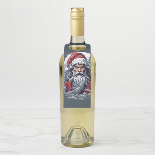 Samurai Santa Warrior Kerstkunstcadeau Flessenhanger (Op fles)