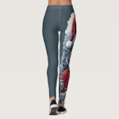 Samurai Santa Warrior Kerstkunstcadeau Leggings (Achterkant)