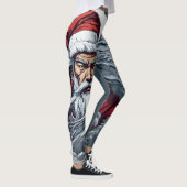 Samurai Santa Warrior Kerstkunstcadeau Leggings (Rechts)