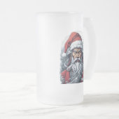 Samurai Santa Warrior Kerstkunstcadeau Matglas Bierpul (Voorkant rechts)