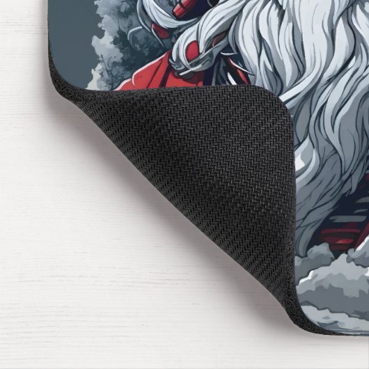 Samurai Santa Warrior Kerstkunstcadeau Muismat (Hoek)