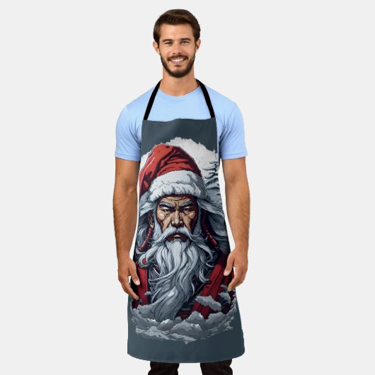 Samurai Santa Warrior Kerstkunstcadeau Schort (Gedragen)