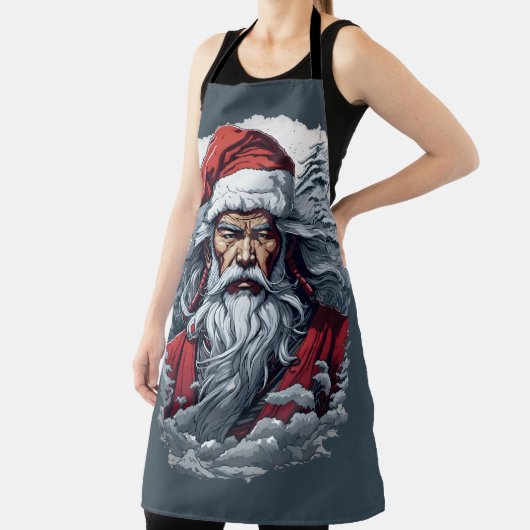 Samurai Santa Warrior Kerstkunstcadeau Schort (Insitu)