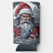 Samurai Santa Warrior Kerstkunstcadeau Seltzer Blikjeskoeler (Achterkant)