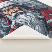 Samurai Santa Warrior Kerstkunstcadeau Sherpa Deken (3/4)