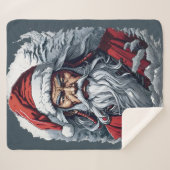 Samurai Santa Warrior Kerstkunstcadeau Sherpa Deken (Voorkant (horizontaal))