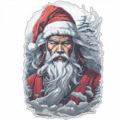 Samurai Santa Warrior Kerstkunstcadeau Sticker (Voorkant)