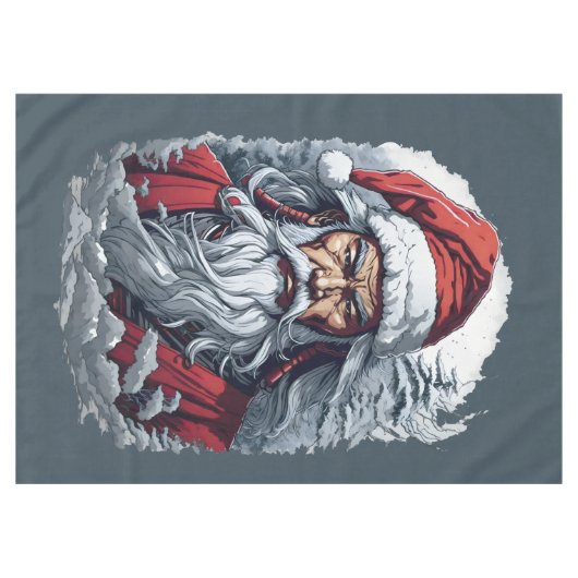 Samurai Santa Warrior Kerstkunstcadeau Tafelkleed (Voorkant (Horizontaal))