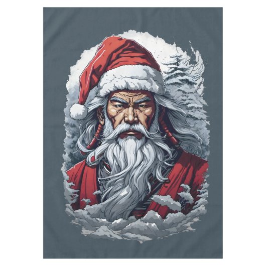 Samurai Santa Warrior Kerstkunstcadeau Tafelkleed (Voorkant)