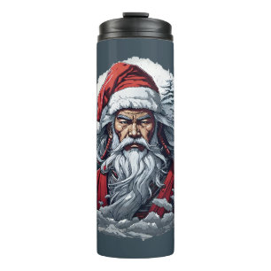 Samurai Santa Warrior Kerstkunstcadeau Thermosbeker