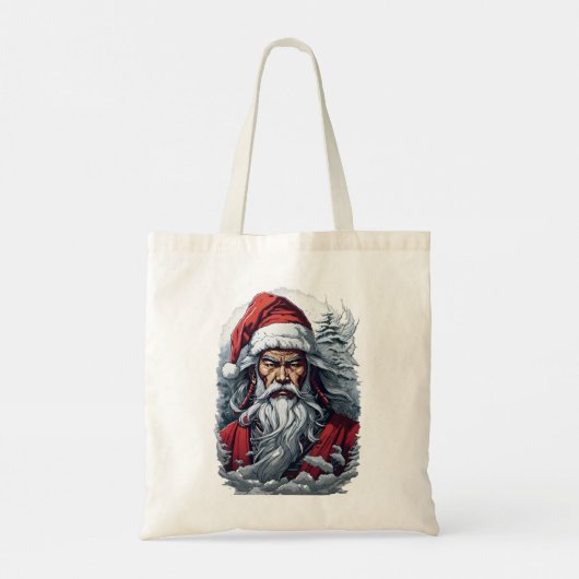 Samurai Santa Warrior Kerstkunstcadeau Tote Bag (Achterkant)