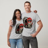 Samurai Sasquatch onder de rode zon T-shirt (Unisex)