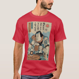 Samurai Save Water Drink Beer Ukiyoe Japanse Warr T-shirt