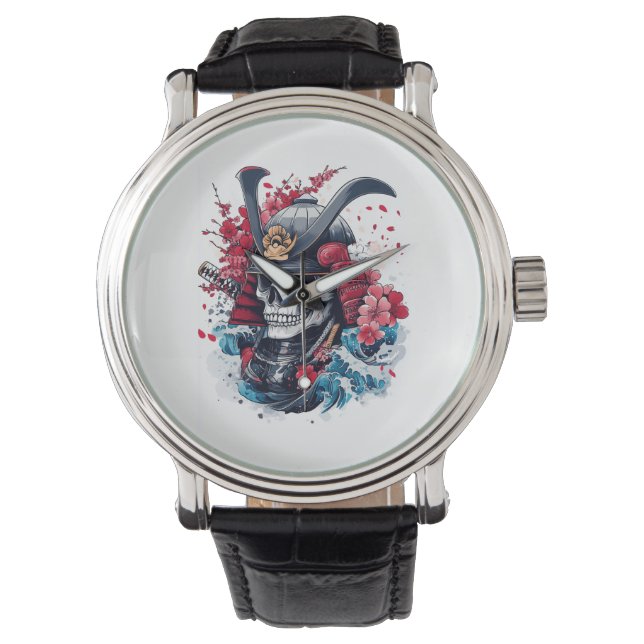 Samurai Schedel Krijger Horloge (Voorkant)
