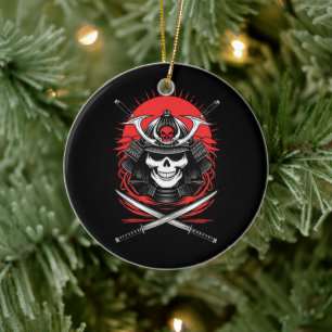 Samurai-schedel Rijzende Zon Krijger Kunst Keramisch Ornament