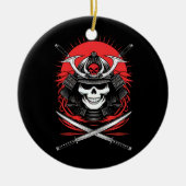 Samurai-schedel Rijzende Zon Krijger Kunst Keramisch Ornament (Voorkant)
