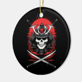 Samurai-schedel Rijzende Zon Krijger Kunst Keramisch Ornament (Links)