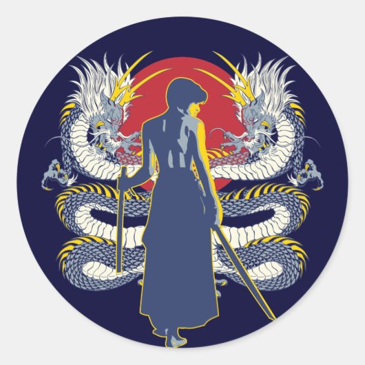 Samurai Seven Ronde Sticker (Voorkant)