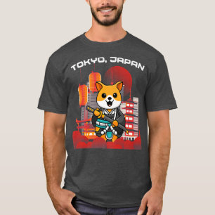 Samurai Shiba Inu Japanse esthetische Sakura Cherr T-shirt