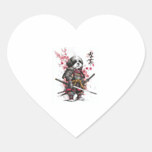 Samurai Shih Tzu � Epic Warrior Dog Hart Sticker