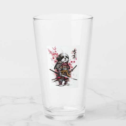 Samurai Shih Tzu � Epische Krijger Hond Glas (Voorkant)