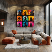 Samurai Silhouette Kunst Raster Vet Graffiti Stijl Poster