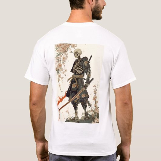 Samurai Skelet in traditionele Japanse pantser T-S T-shirt (Achterkant)