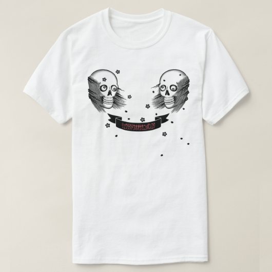 samurai skull en cherry blossom t-shirt (Design voorkant)