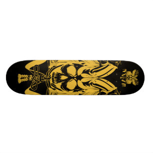 Samurai Skull Gold Black kleur Skateboard
