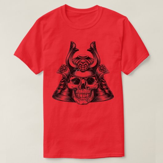 Samurai Skull-ontwerp Kabuto T-Shirt (Design voorkant)