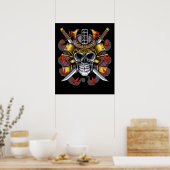 Samurai Skull Poster (Keuken)